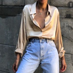 Revolve: Song of Style Gold Blouse